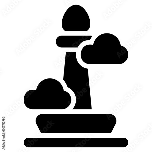 landmark icon with glyph style. Suitable for website design, logo, app and UI. Based on the size of the icon in general, so it can be reduced.