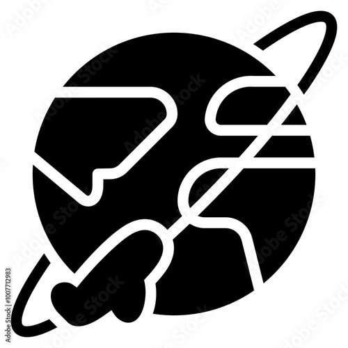 globe icon with glyph style. Suitable for website design, logo, app and UI. Based on the size of the icon in general, so it can be reduced.