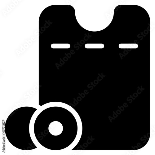 ticket icon with glyph style. Suitable for website design, logo, app and UI. Based on the size of the icon in general, so it can be reduced.