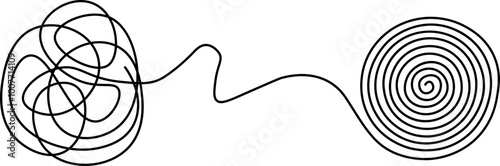 Transition from Chaos to Order in Abstract Line Art
