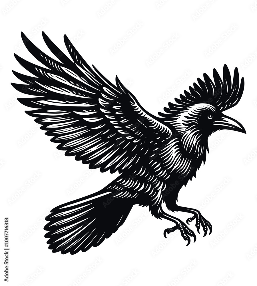 Obraz premium Crow silhouette vector illustrations