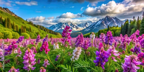 Vibrant Bird Vetch Blooming in the Wilds of Alaska Showcasing Nature s Beauty and Diversity