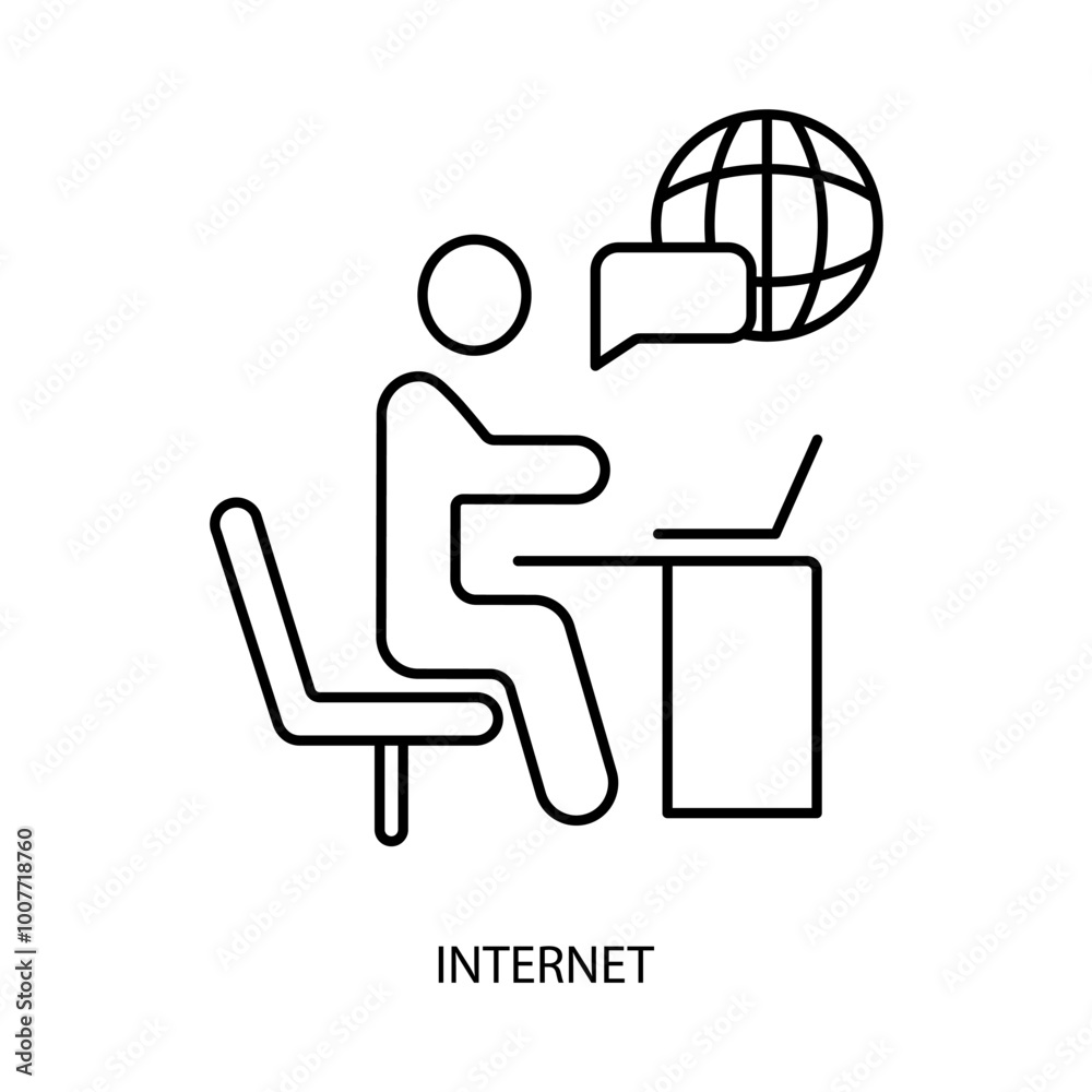 internet concept line icon. Simple element illustration. internet concept outline symbol design. internet concept line icon. Simple element illustration. internet concept outline symbol design.