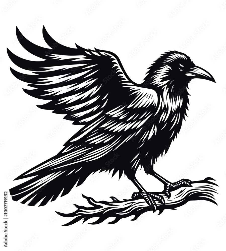 Obraz premium Crow silhouette vector illustrations