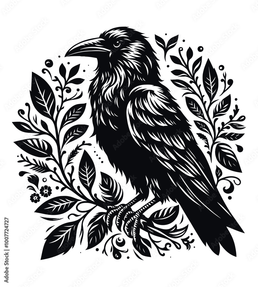 Obraz premium Crow silhouette vector illustrations