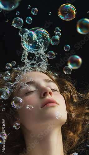 portrait of a woman in water