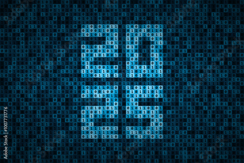 Number 2025 over binary code made from 0 and 1 symbols