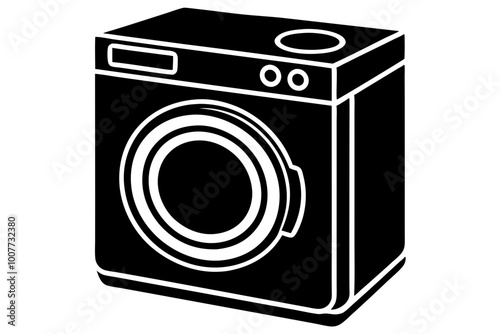 washing machine vector silhouette illustration