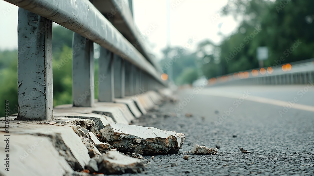 Decaying Infrastructure A CloseUp of Broken Roads and Crumbling