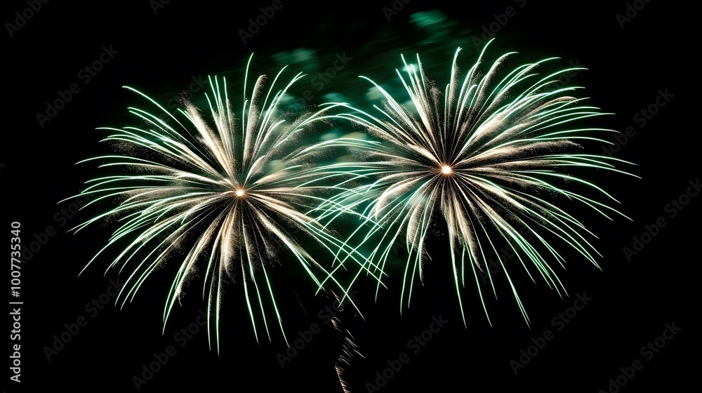 Vibrant fireworks lighting up the night sky in a dazzling display, celebrating the New Year with bright colors and sparkling lights Vibrant fireworks lighting up the night sky in a dazzling display, celebrating the New Year with bright colors and sparkling lights