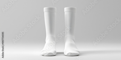 White blank athletic socks mockup, generative AI