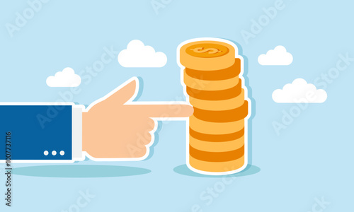 A hand pushes a stack of dollar coins, illustrating efforts to undermine the dollar's valuation