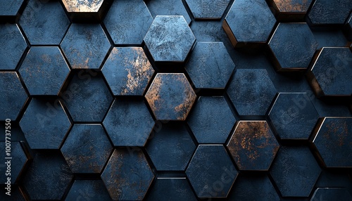 Luxe Metallic Hexagonal Pattern on Dark Background - Premium Modern Design