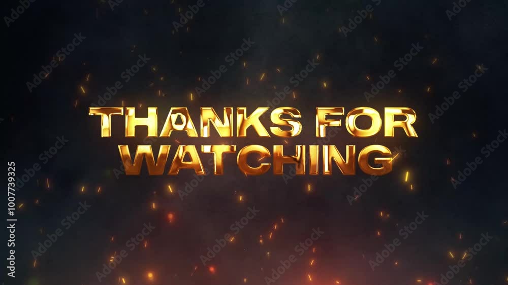 Golden Thanks For Watching Outro Animation Golden Thanks For Watching Outro Animation
