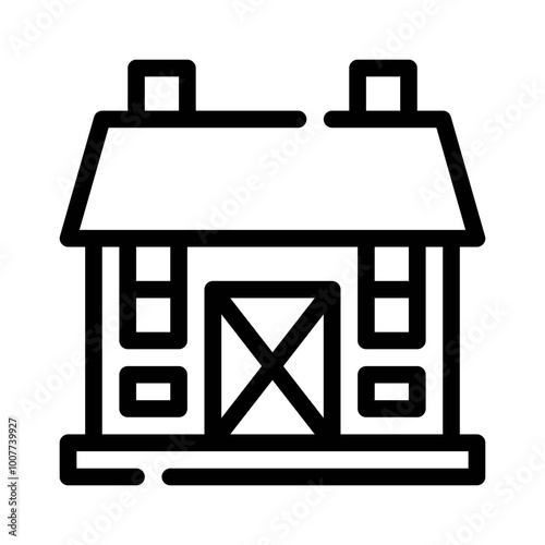 Farmhouse line icon