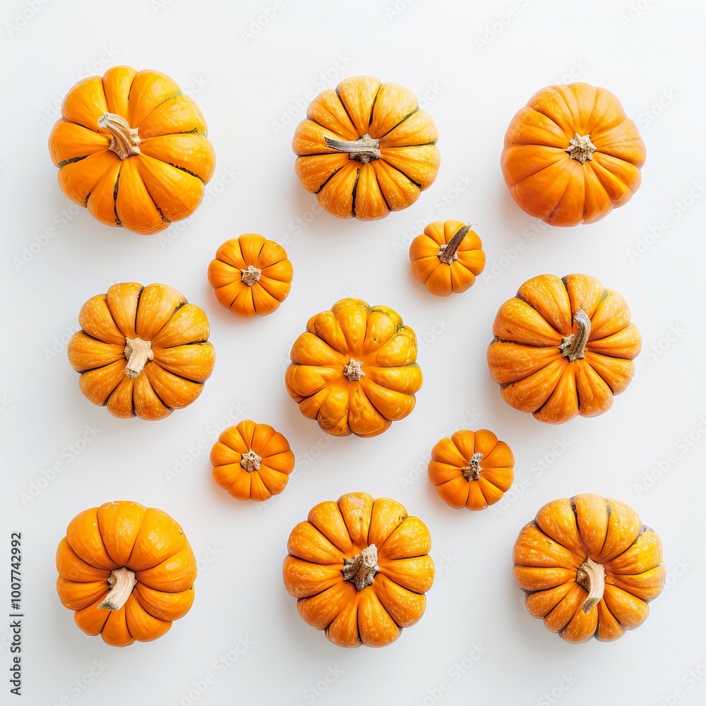 Pumpkin squash for Halloween on white background Flat lay design, Halloween elements, Happy Halloween Pumpkin squash for Halloween on white background Flat lay design, Halloween elements, Happy Halloween