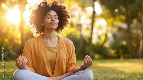 A person practicing mindful stretching in a tranquil outdoor setting, embodying the practice of preventing injuries and maintaining flexibility