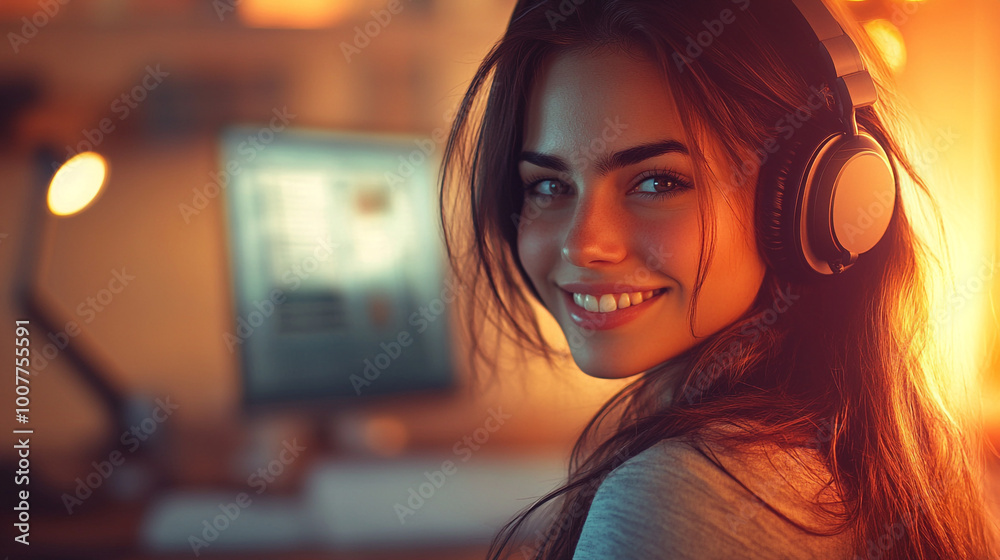 call center operator woman with headset call center operator woman with headset