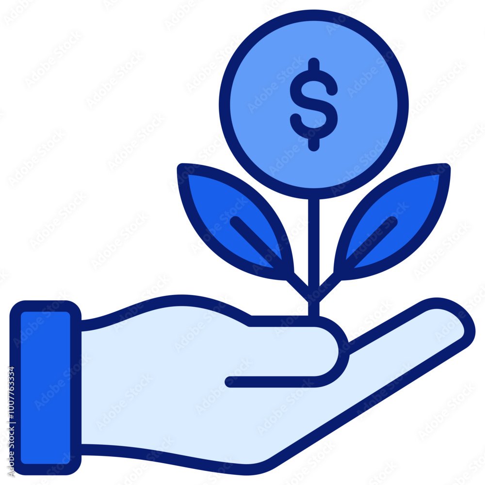 Investment Icon Blue Color Icon Investment Icon Blue Color Icon