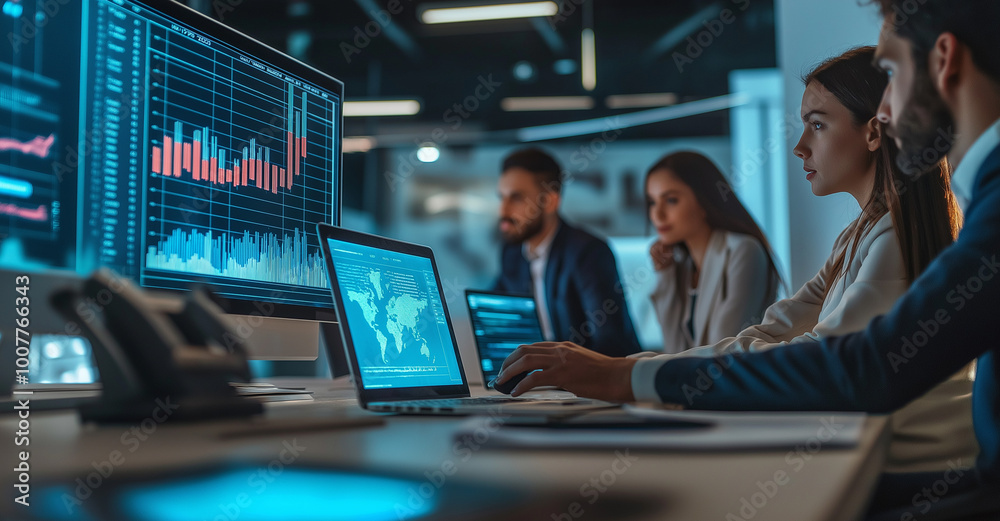 custom made wallpaper toronto digitalTeam collaborates on data analysis in a modern office during the day