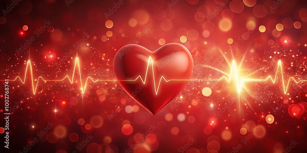 A warm-hearted illustration of a red heartbeat symbolizing selfless generosity, surrounded by fluttering hearts and A warm-hearted illustration of a red heartbeat symbolizing selfless generosity, surrounded by fluttering hearts and