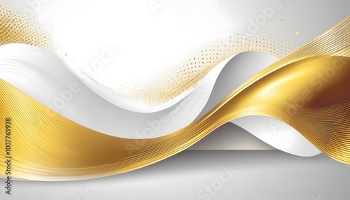 a gold and white abstract design with a white and gold color.