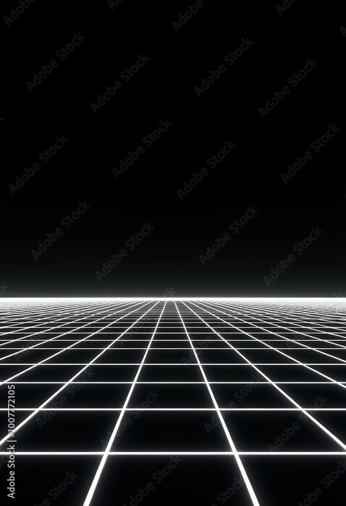 Retro Futuristic Wireframe Grid: 80s-90s Inspired Virtual Reality Landscape Retro Futuristic Wireframe Grid: 80s-90s Inspired Virtual Reality Landscape