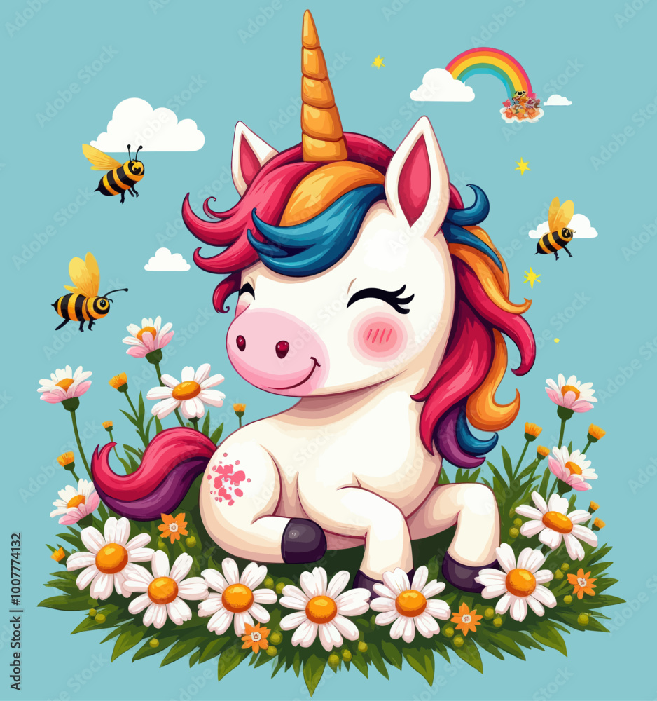 Smiling Unicorn in Flower Field
Smiling Unicorn in Flower Field