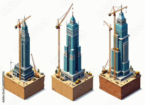 Skyscraper Construction Stages 
