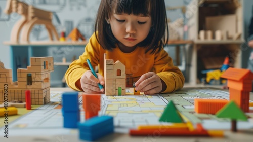 Wallpaper Mural Child Acting as an Architect in Creative Play Torontodigital.ca