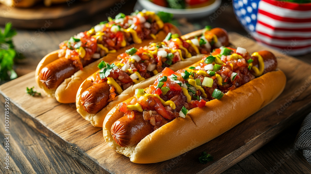 Celebrate National Fast Food Day with loaded hot dogs topped with fresh ingredients