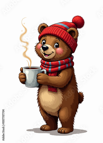Cozy Bear with Coffee