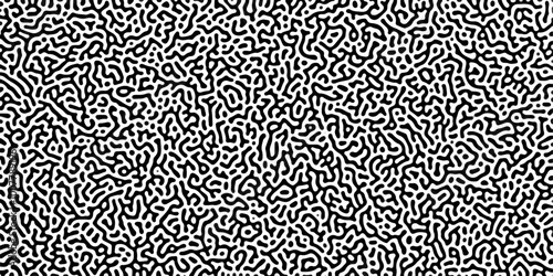 Organic seamless patterns with rounded lines Diffusion reaction background. Monochrome background of natural organic forms motion. Overlay template abstract Turing organic wallpaper background.