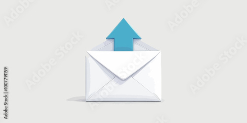 Blue Arrow In Envelope 3D Icon 