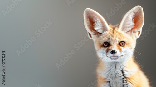 Cute Close-Up of a Fennec Fox with Golden Fur