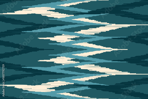 Ikat seamless pattern, geometric design, motif ethnic handmade, Ikat ethnic tribal, boho colors seamless wallpaper. Ethnic Ikat abstract background art.Illustration for greeting cards, printing