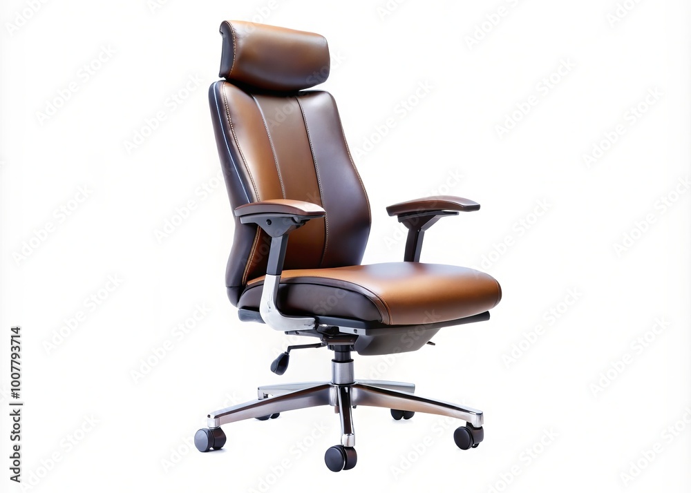 Modern adjustable ergonomic chair with contoured backrest, adjustable armrests, and five-star base, promoting optimal