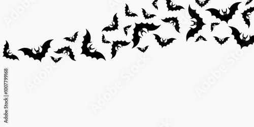 halloween background with copy space area, design with bat pattern. template for banner, greeting card, flyer, social media, web