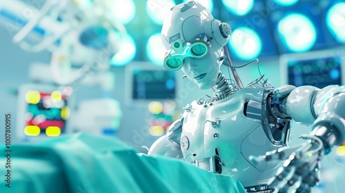 Robot Assisting Doctor in Surgical Operation photo