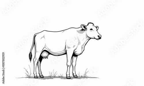 Standing Calf in Grass