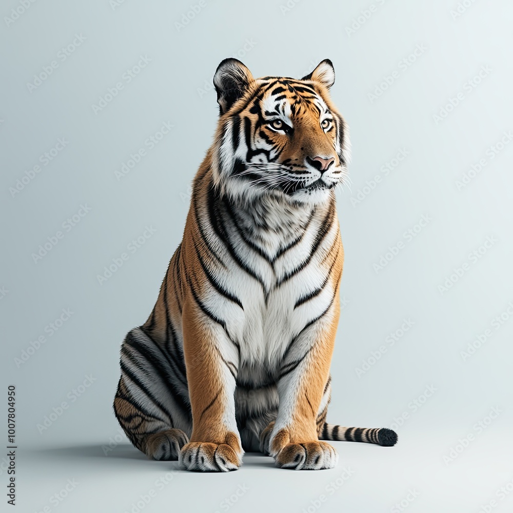 Fototapeta premium tiger isolated on paper background