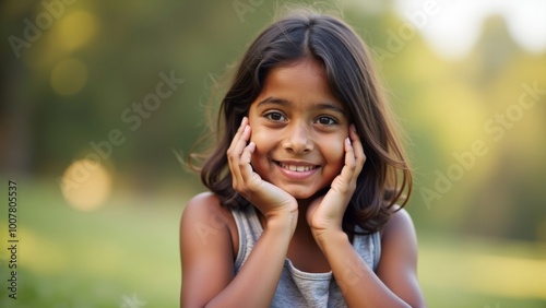 Beautiful Young Indian Girl Smiling Portrait