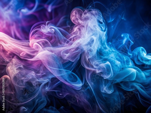 Wallpaper Mural Soft, wispy tendrils of smoke drift lazily across a moody, blurred background of deep blues and purples, evoking Torontodigital.ca
