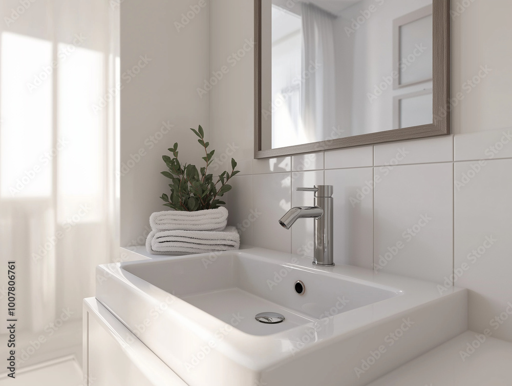 Compact White Bathroom with a Small Rectangular Design Compact White Bathroom with a Small Rectangular Design