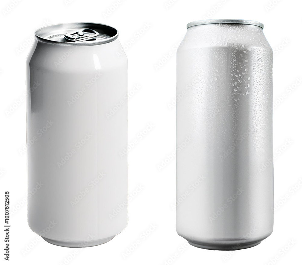 white soda can blank mockup in two view isolated on white background white soda can blank mockup in two view isolated on white background