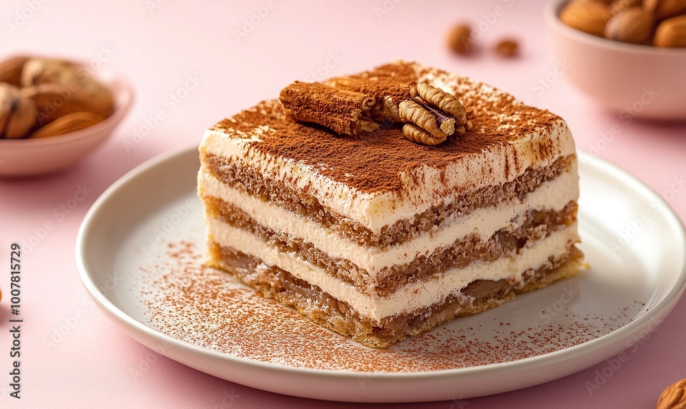 Photo of cake on plate, representing the delicious texture Photo of cake on plate, representing the delicious texture
