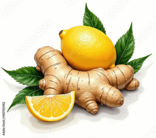 Bright Ginger and Lemon Illustration