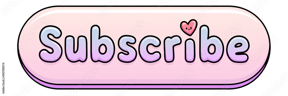 Pastel pink subscribe button with a small heart icon, featuring soft rounded text in a gradient style. Cute, minimal design for digital content. PNG transparent background. Pastel pink subscribe button with a small heart icon, featuring soft rounded text in a gradient style. Cute, minimal design for digital content. PNG transparent background.