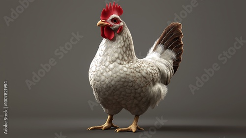 Wallpaper Mural Organic chicken, farm-raised and free-range, 3D illustration. Torontodigital.ca