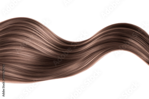 High-Quality PNG of Brown shiny hair wave, Isolated on White Background – High Resolution